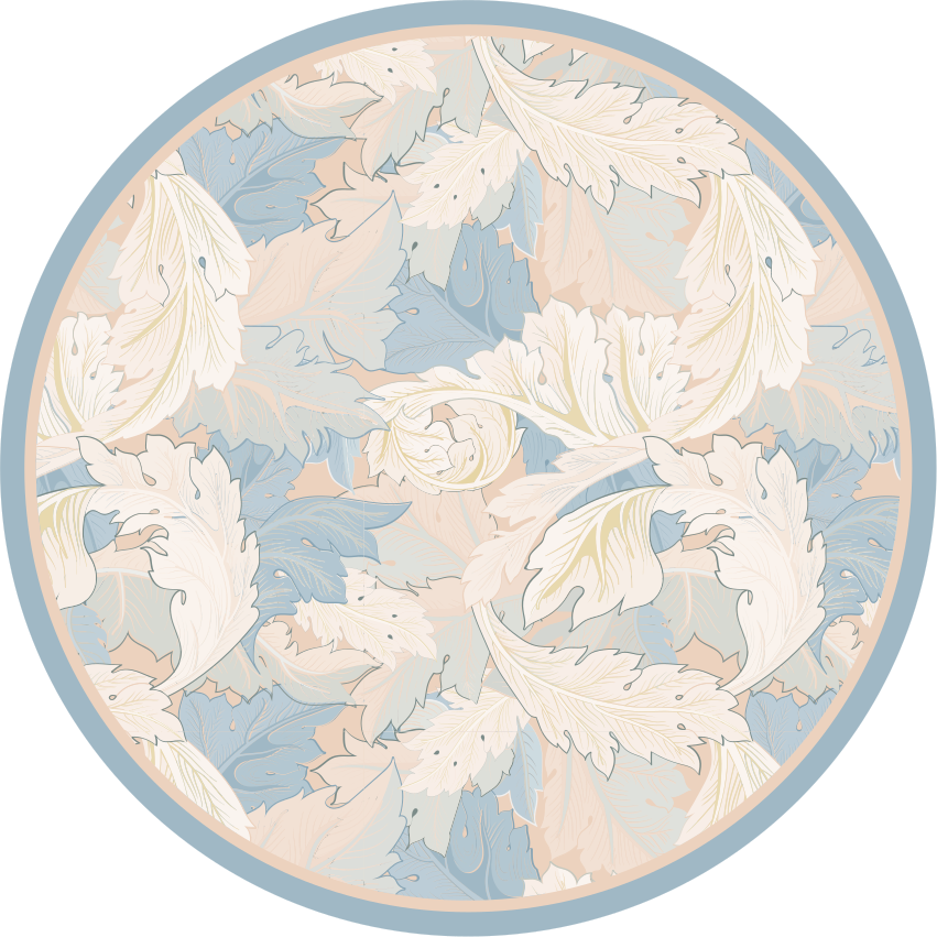 花と植物の壁画 柔らかい葉の模様 - TENSTICKERS