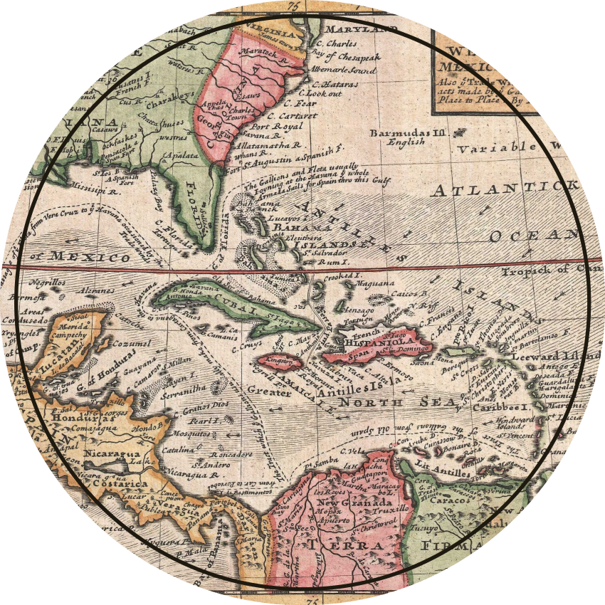 ヴィンテージ世界地図カリブヴィンテージラグ - TENSTICKERS