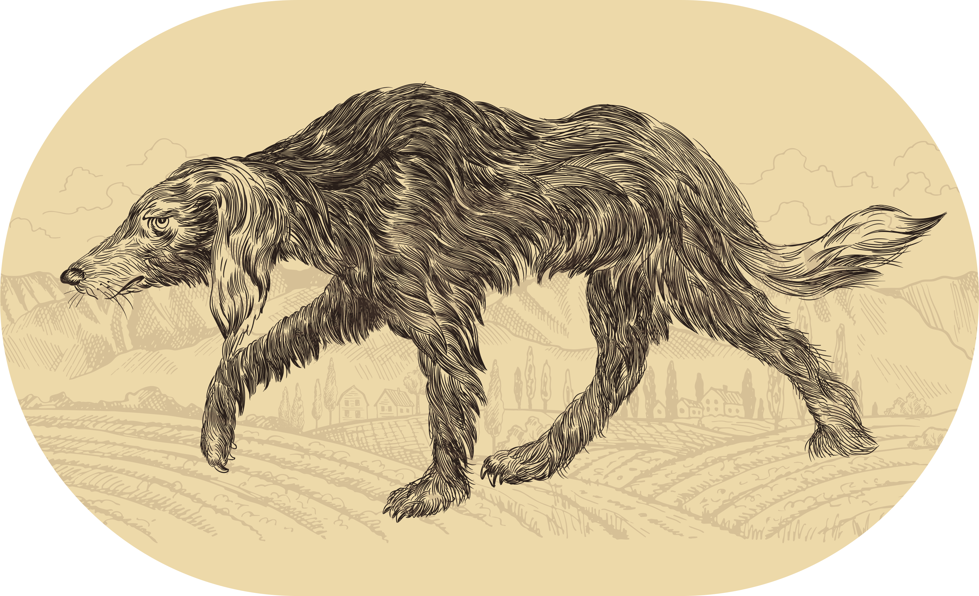 動物 ビニールマット 優雅な犬のシルエット - TENSTICKERS