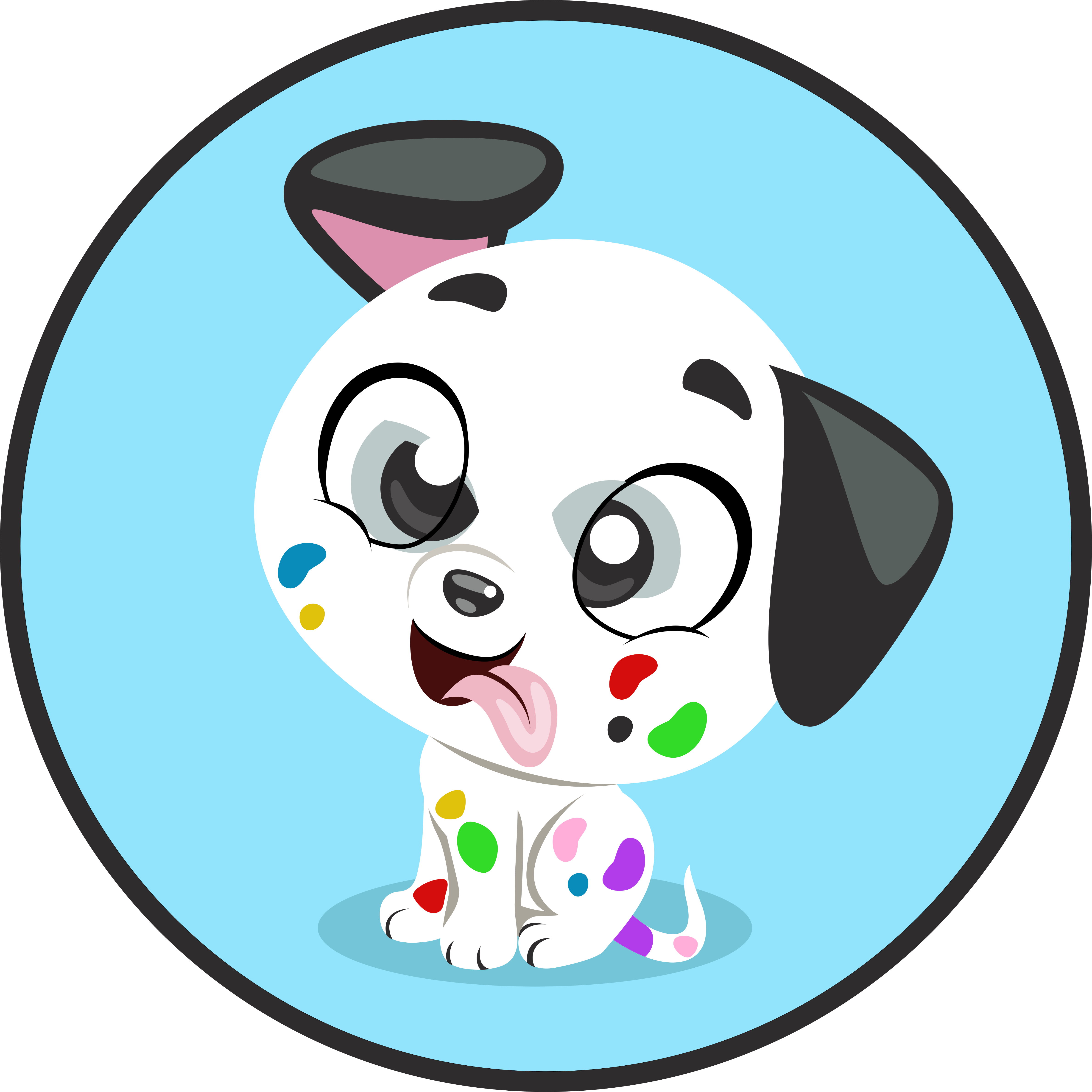 動物 ビニールマット カラフルなベビーダルメシアン - TENSTICKERS