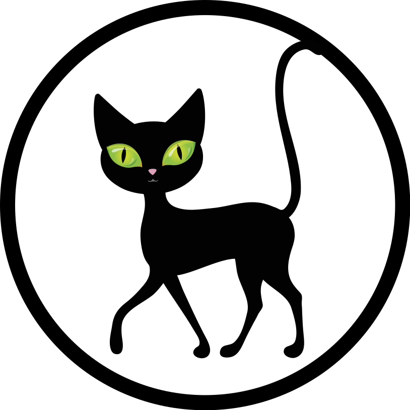 動物 ビニールマット 魅力的な黒猫 - TENSTICKERS