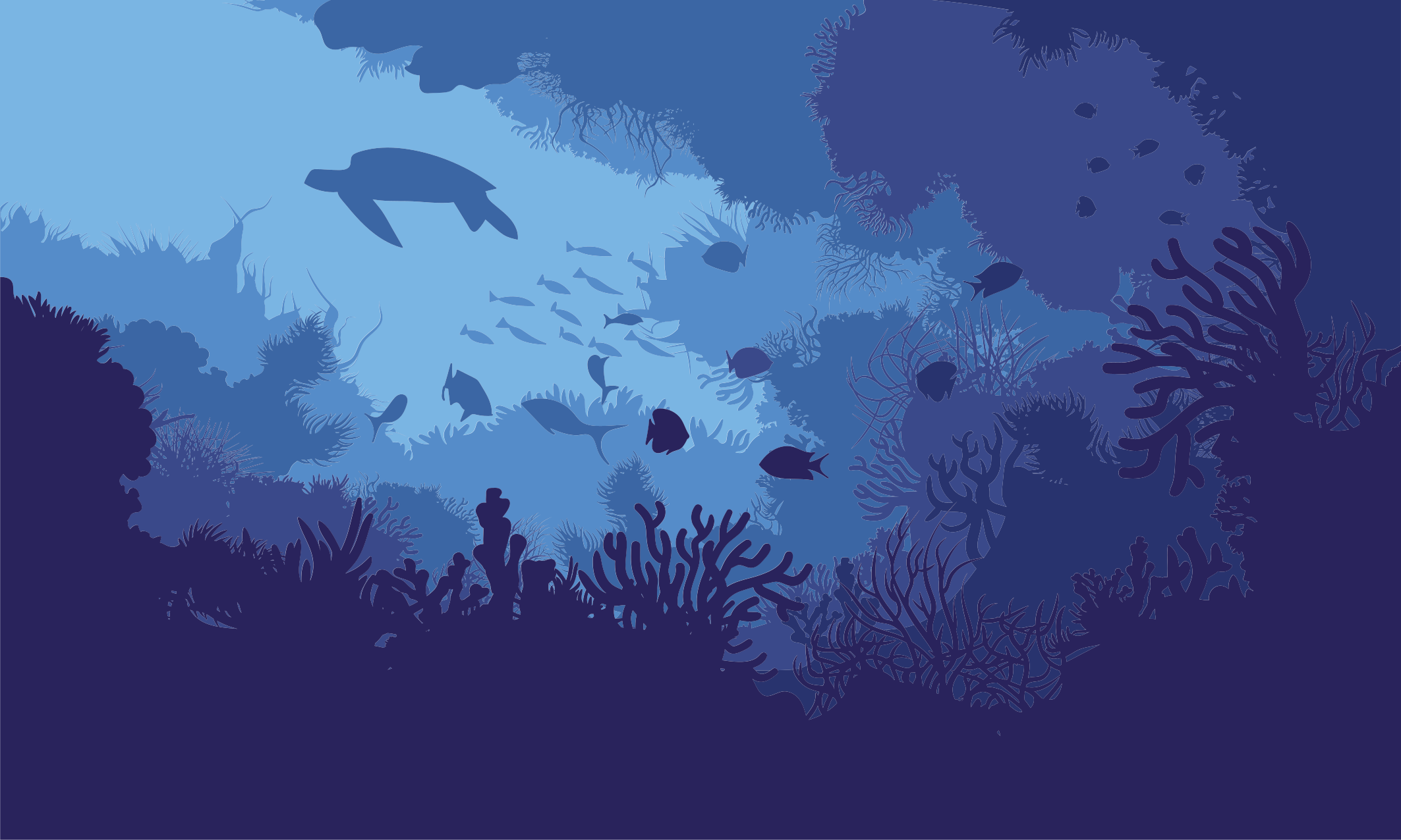 フォトミュラルネイチャー水中シーン - TENSTICKERS