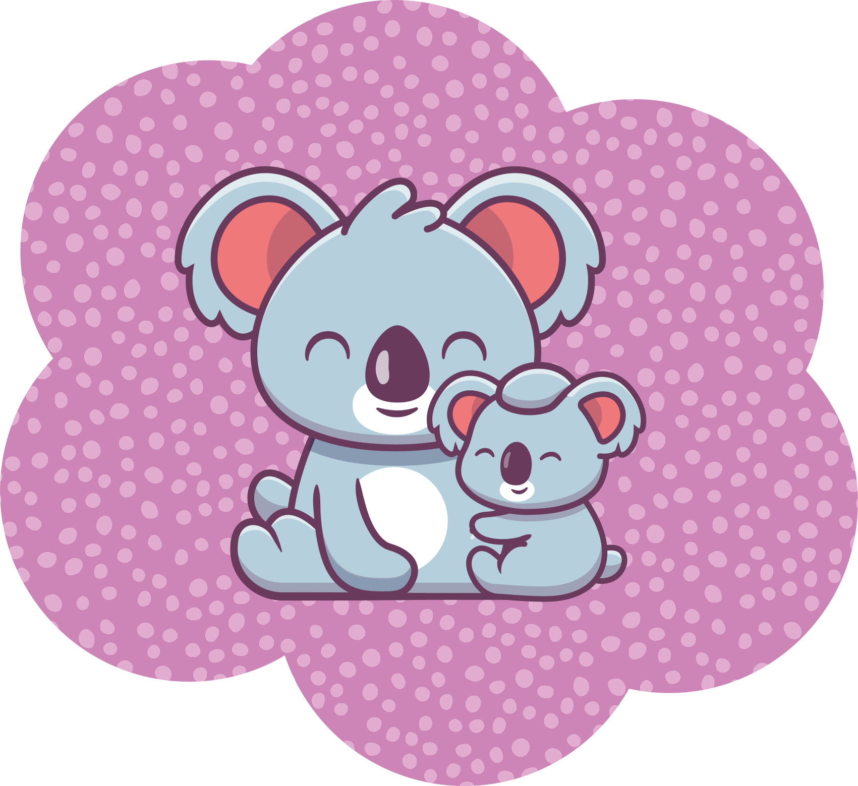 子供 ビニールマット コアラファミリーデザイン - TENSTICKERS