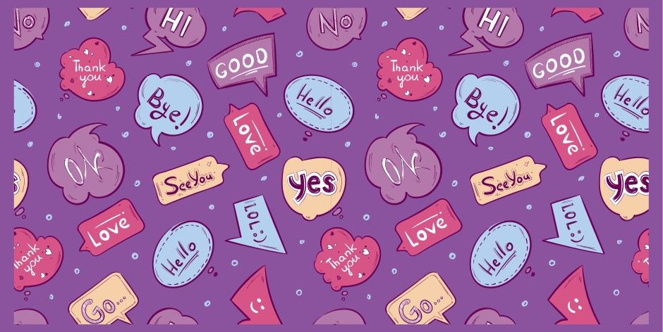 フレーズ ビニールマット カラフルメッセージバブル - TENSTICKERS