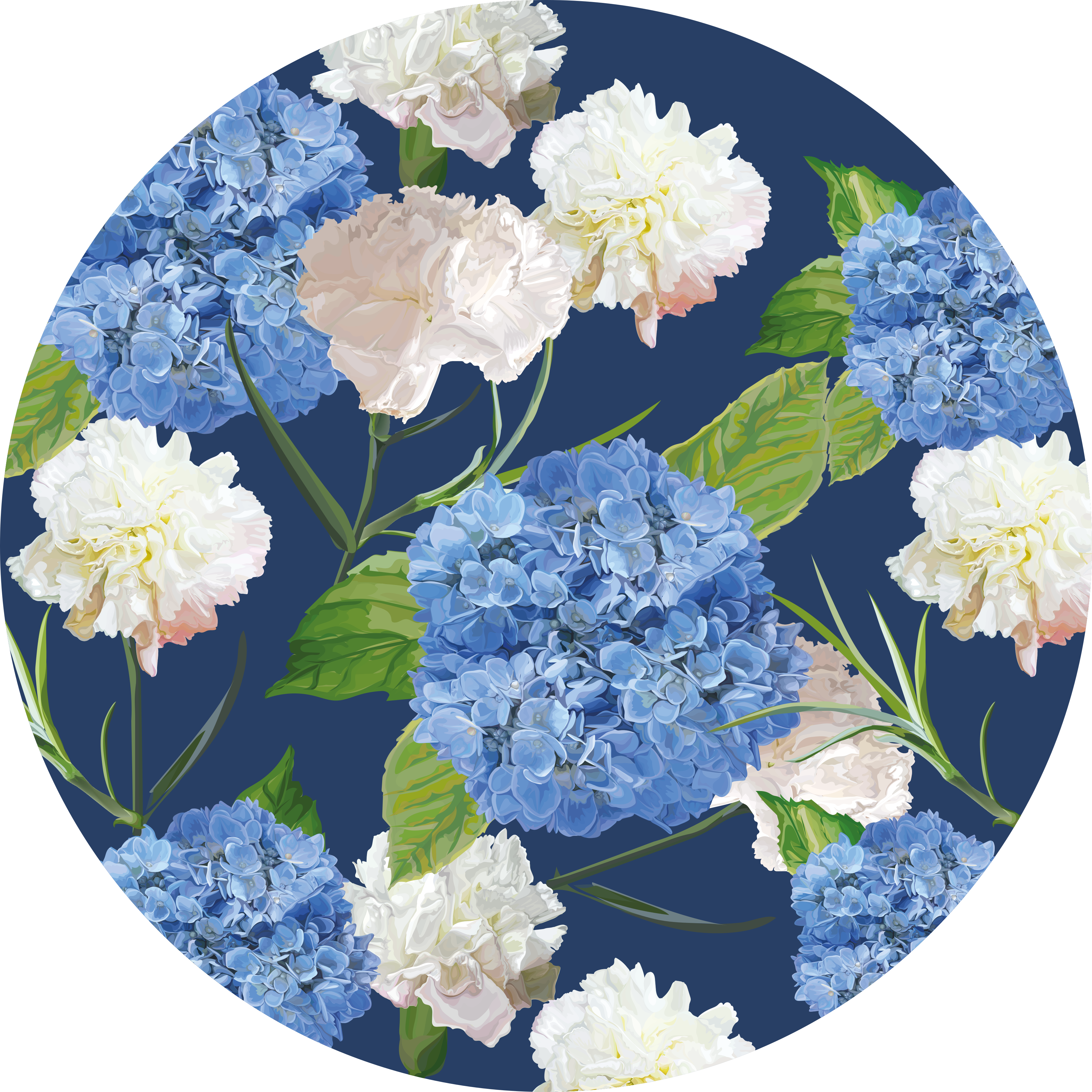 花と植物の壁画あじさい柄 - TENSTICKERS