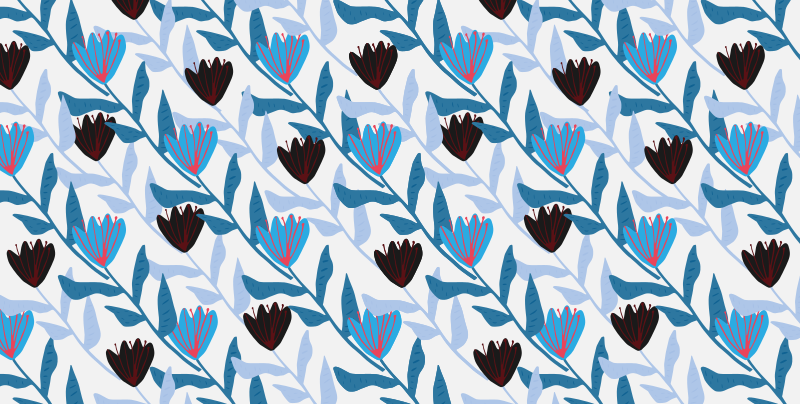 花と植物の壁画植物の葉のアレンジメント - TENSTICKERS