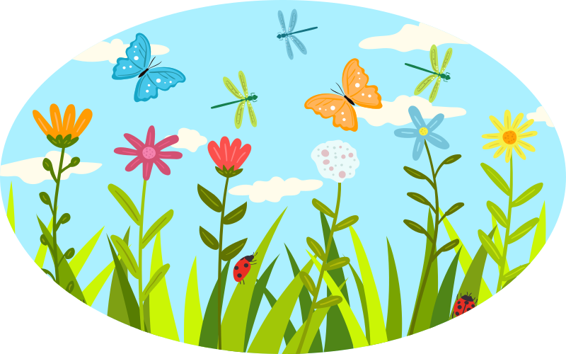 花と植物の壁画フローラルガーデンシーン - TENSTICKERS