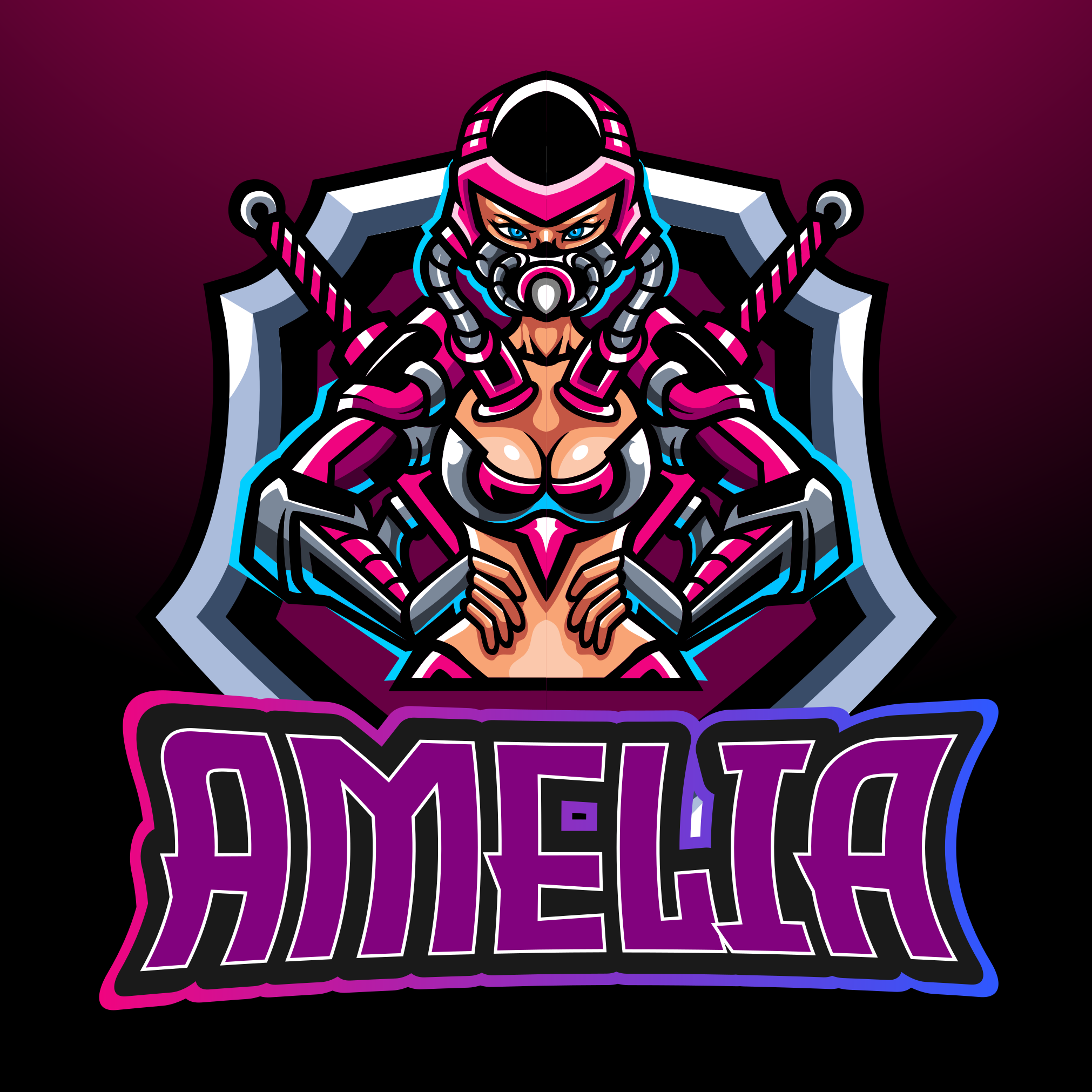 十代の若者たち ビニルマット ゲーミングヒロイン名付き - TENSTICKERS