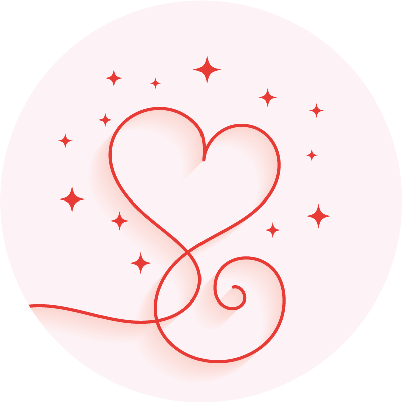 寝室 ビニールマット ハート渦模様 - TENSTICKERS