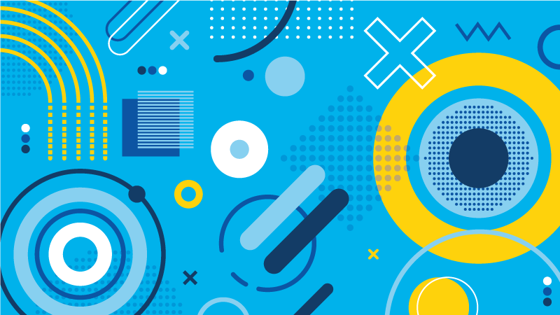 幾何学的なビニールマット青い現代的なモチーフ - TENSTICKERS