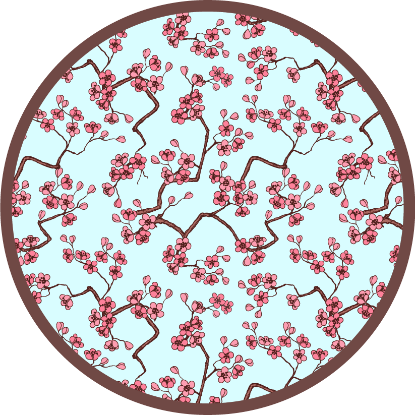 花と植物の壁画桜の花模様 - TENSTICKERS