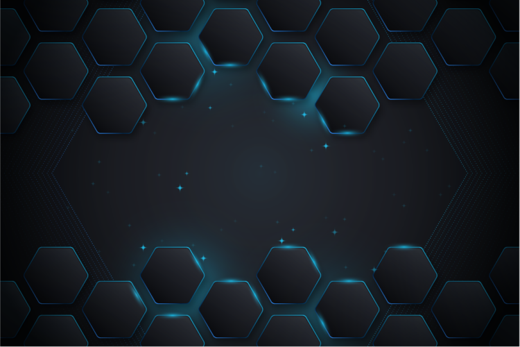 幾何学的なビニールマット青い六角形のレイアウト - TENSTICKERS