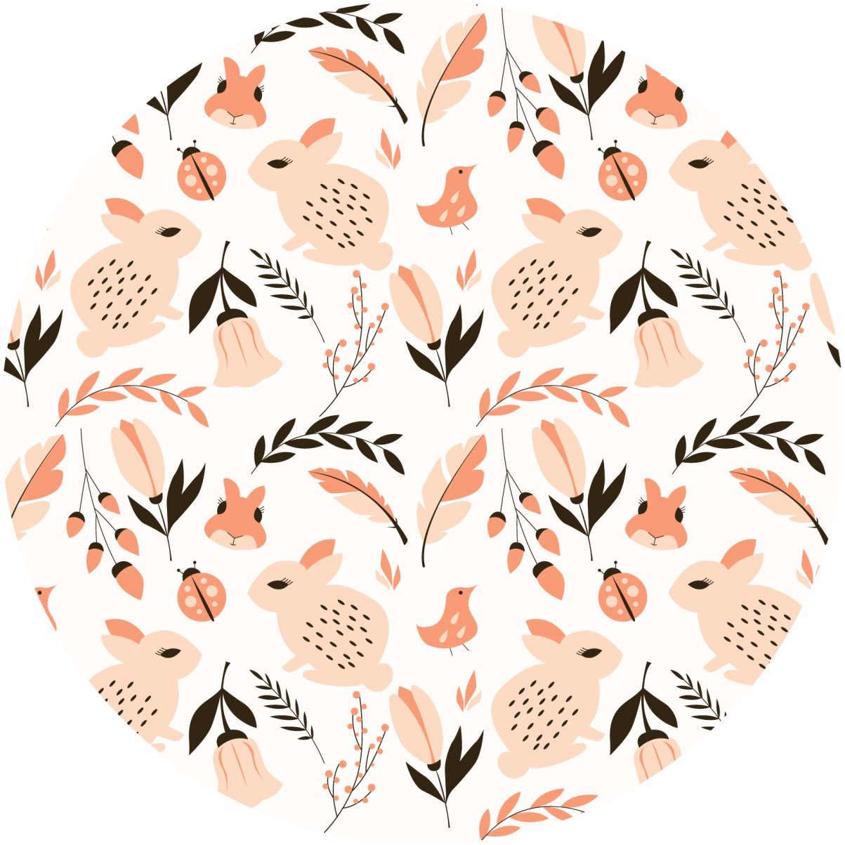 子供 ビニールマット やさしいバニーフローラル - TENSTICKERS