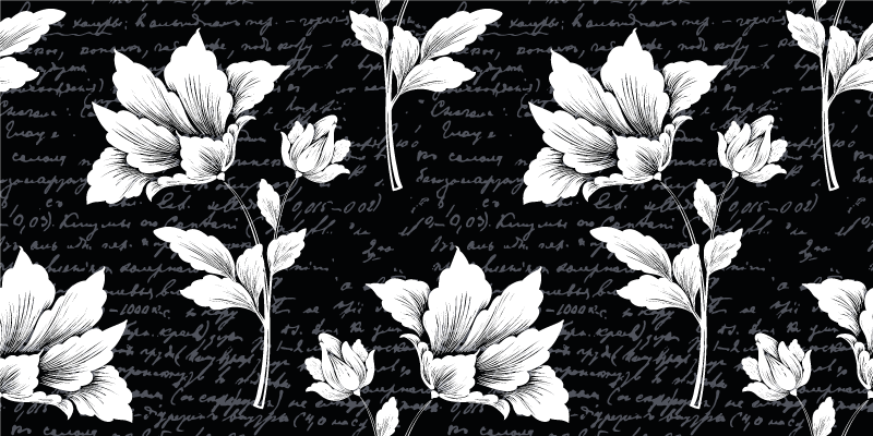 花と植物の壁画優雅な植物の要素 - TENSTICKERS