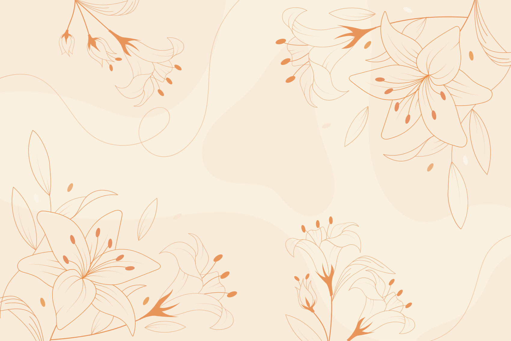 花と植物の壁画エレガントな植物の要素 - TENSTICKERS