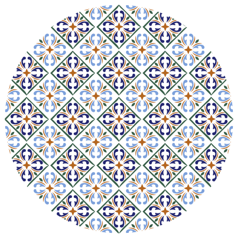 ビニール タイル カーペット 幾何学的な青い色合い - TENSTICKERS