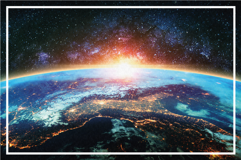 世界地図 ビニールマット 地球の眺め - TENSTICKERS