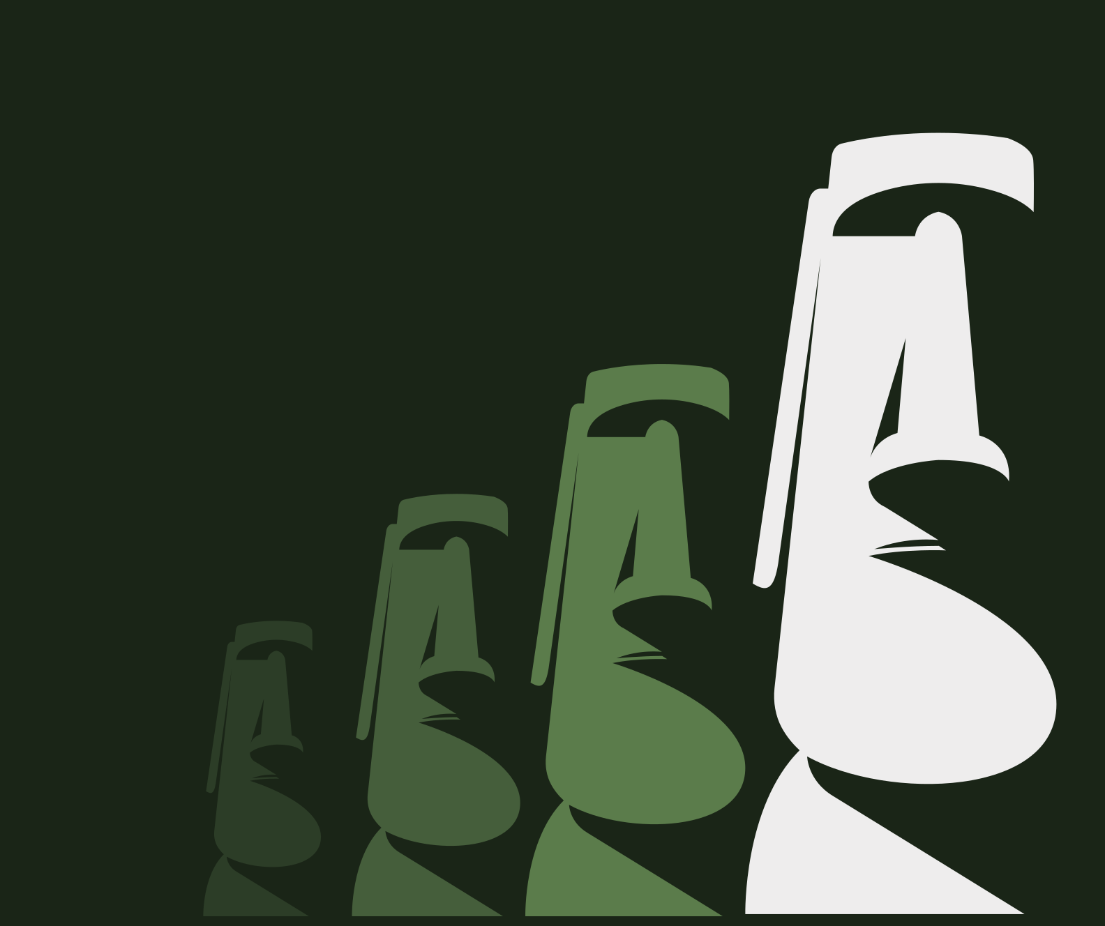 リビングルーム ビニールマット モアイ像のアウトライン - TENSTICKERS