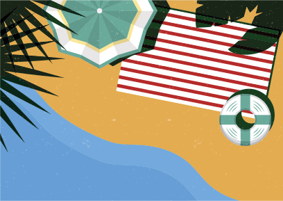 フォトミュラルネイチャービーチピクニックシーン - TENSTICKERS