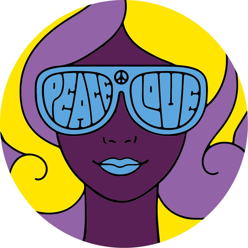 十代の若者たち ビニルマット 平和と愛のアイコン - TENSTICKERS