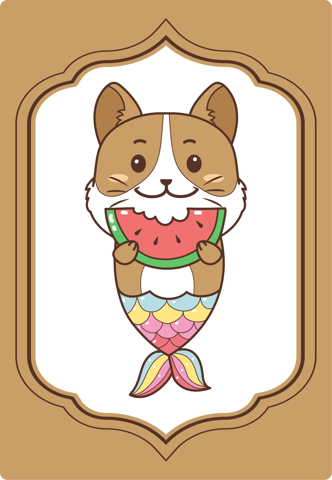 動物 ビニールマット 可愛い人魚キャラクター - TENSTICKERS