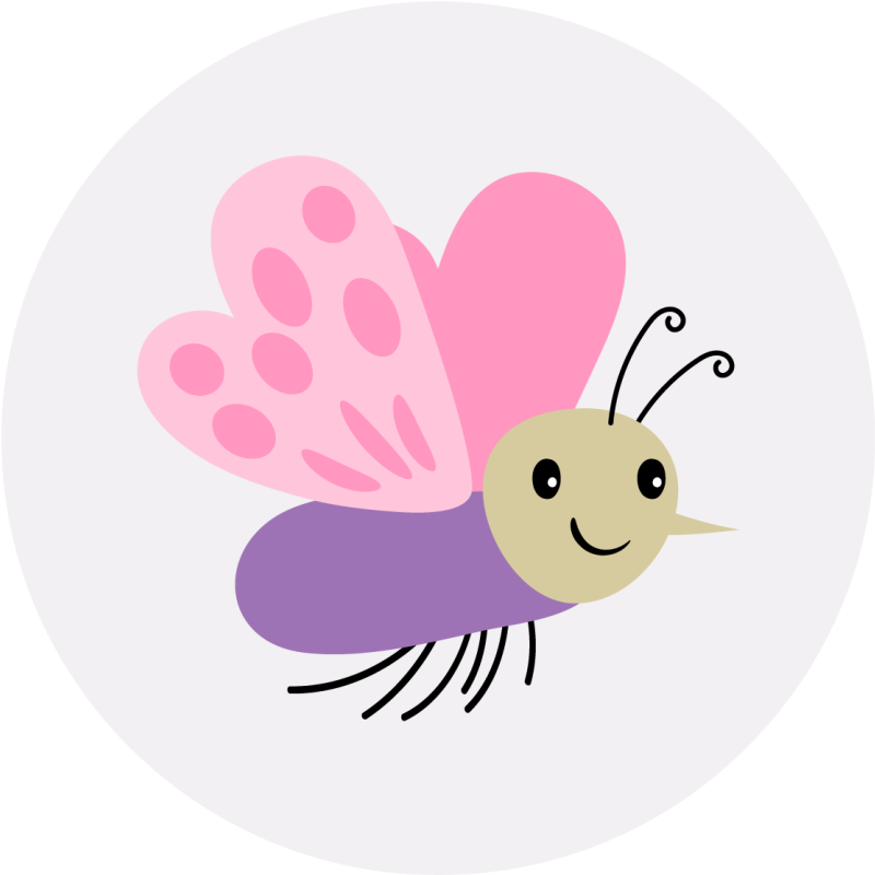 子供 ビニールマット 可愛い蝶のキャラクター - TENSTICKERS