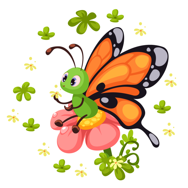 子供 ビニールマット カラフルバタフライの喜び - TENSTICKERS