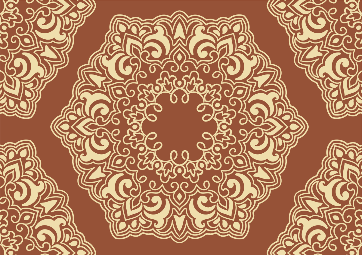 マンダラ ビニールマット 複雑な植物の配置 - TENSTICKERS