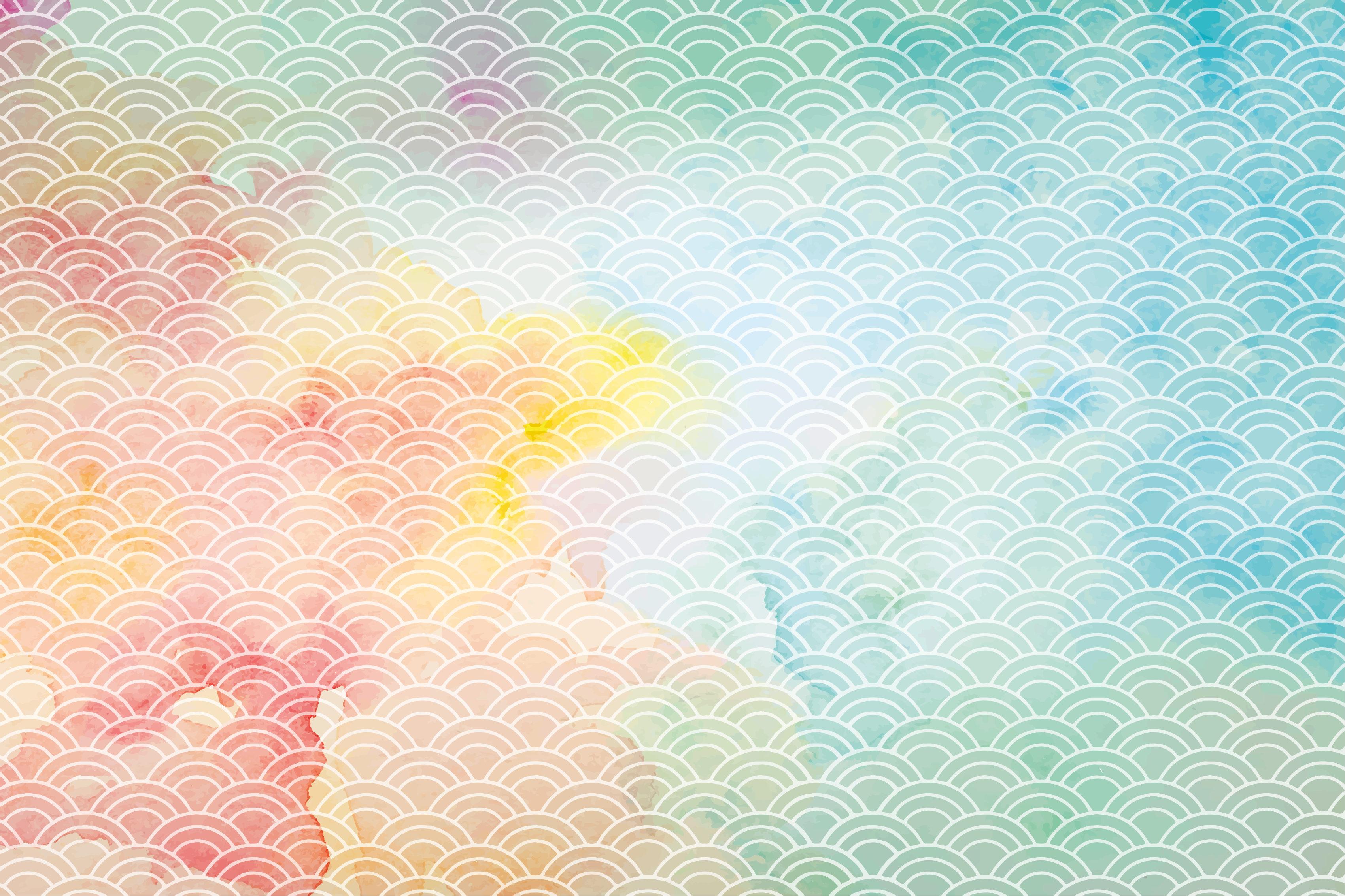 幾何学的なビニールマット パステルウェーブモチーフ - TENSTICKERS