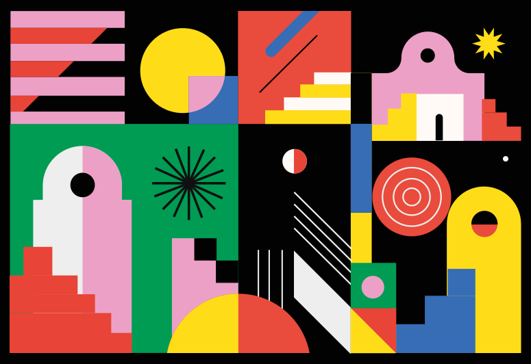 幾何学的なビニールマット 大胆な現代的形状 - TENSTICKERS