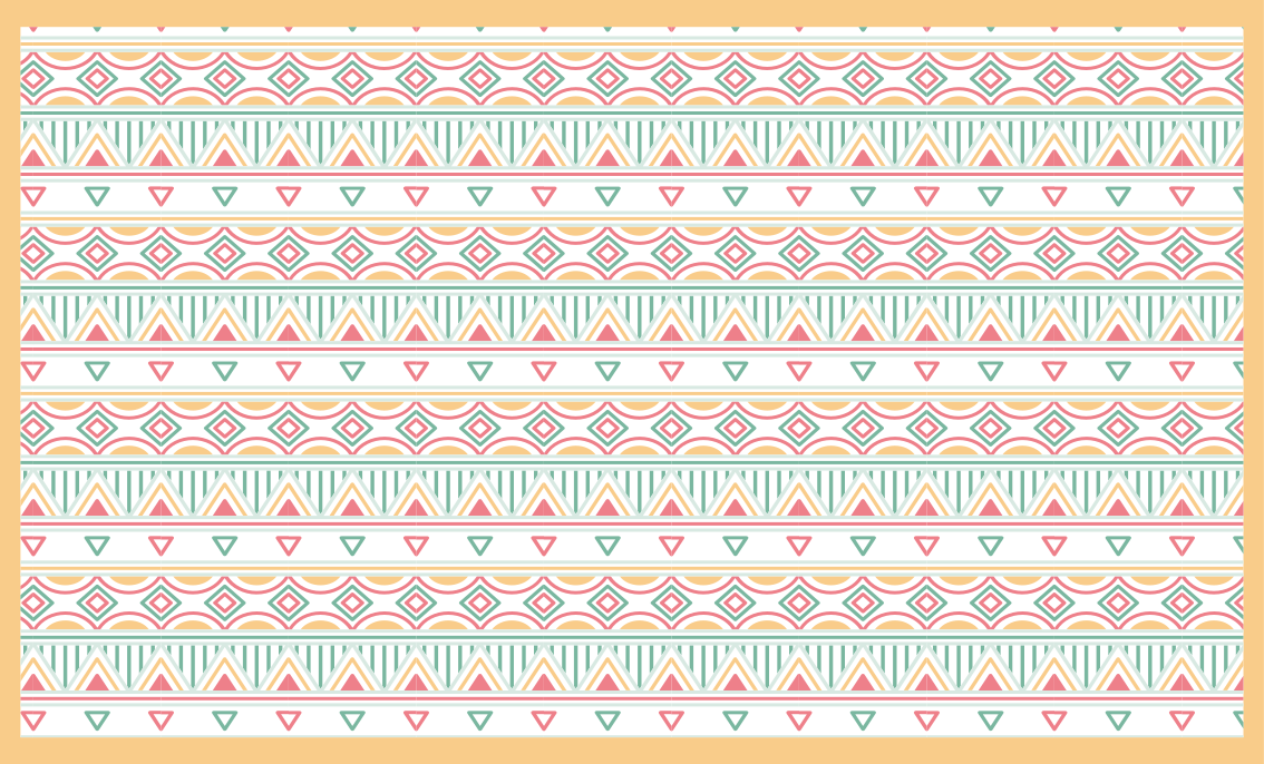 エスニック ビニールマット カラフルな柄のストライプ - TENSTICKERS