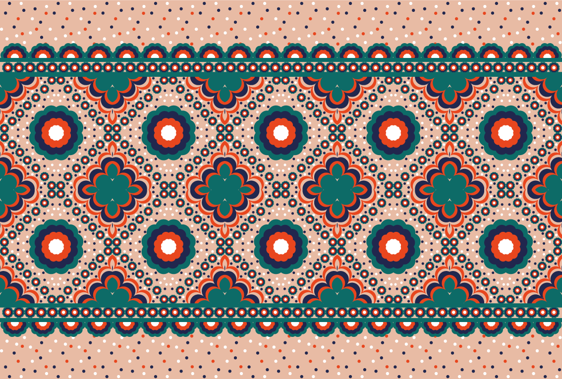 幾何学的な自由奔放に生きるパターンの寝室の敷物 - TENSTICKERS