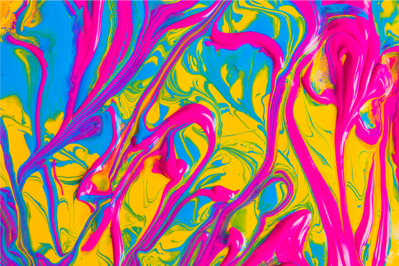 現代のビニールマット 鮮やかな渦巻き模様 - TENSTICKERS