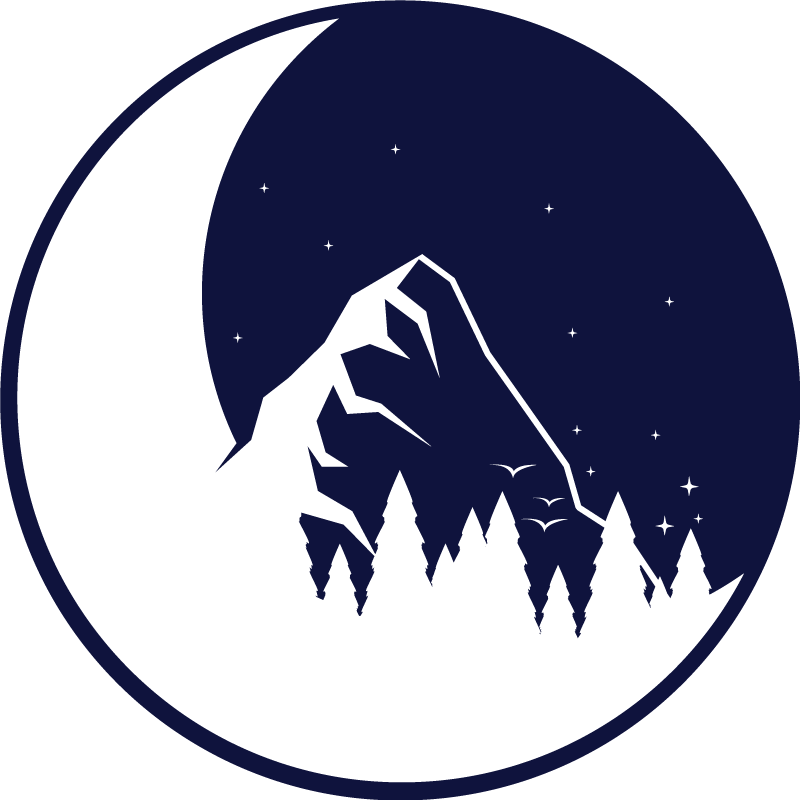 フォトミュラルネイチャー山の月の眺め - TENSTICKERS