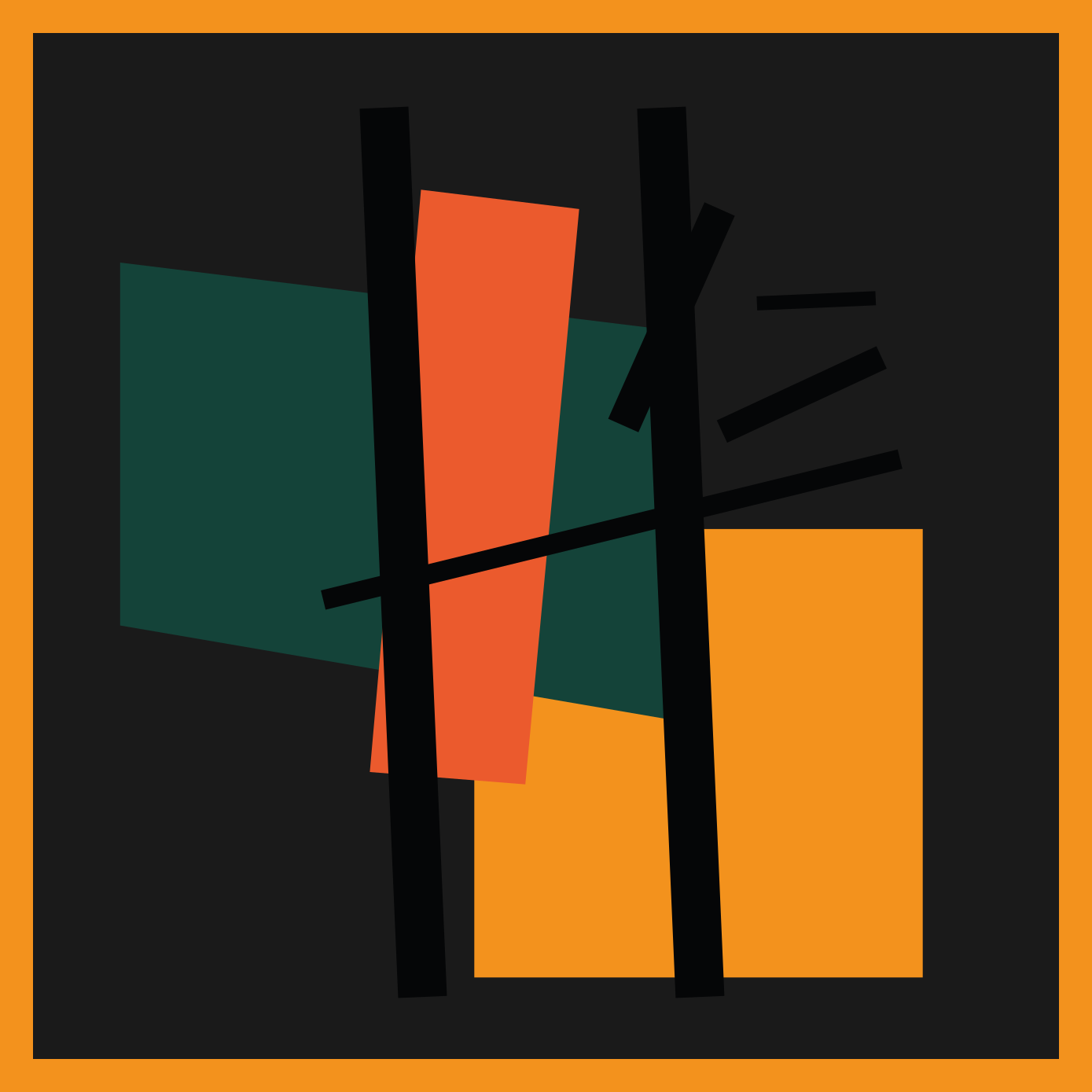 現代のビニールマット抽象的な色のセグメント - TENSTICKERS