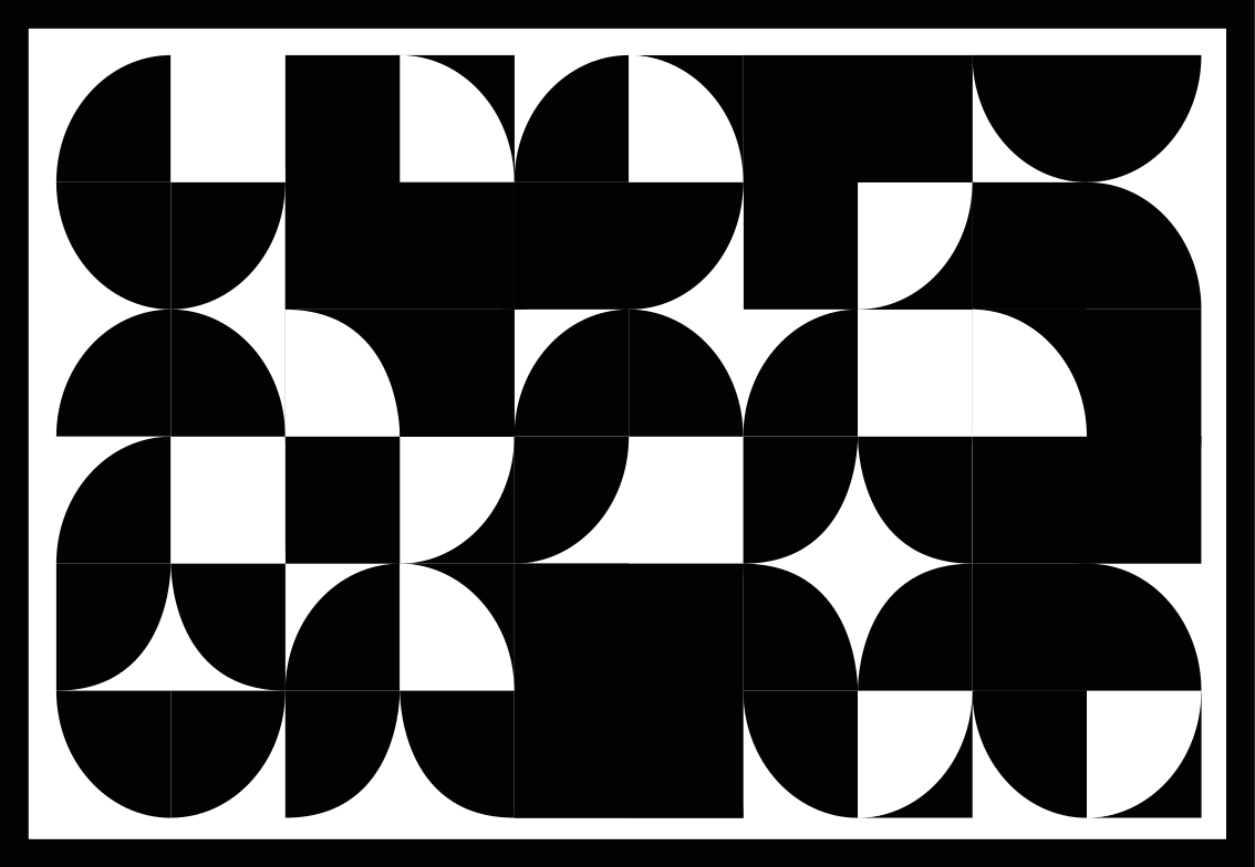 幾何学的なビニールマット 曲線の黒い形状 - TENSTICKERS