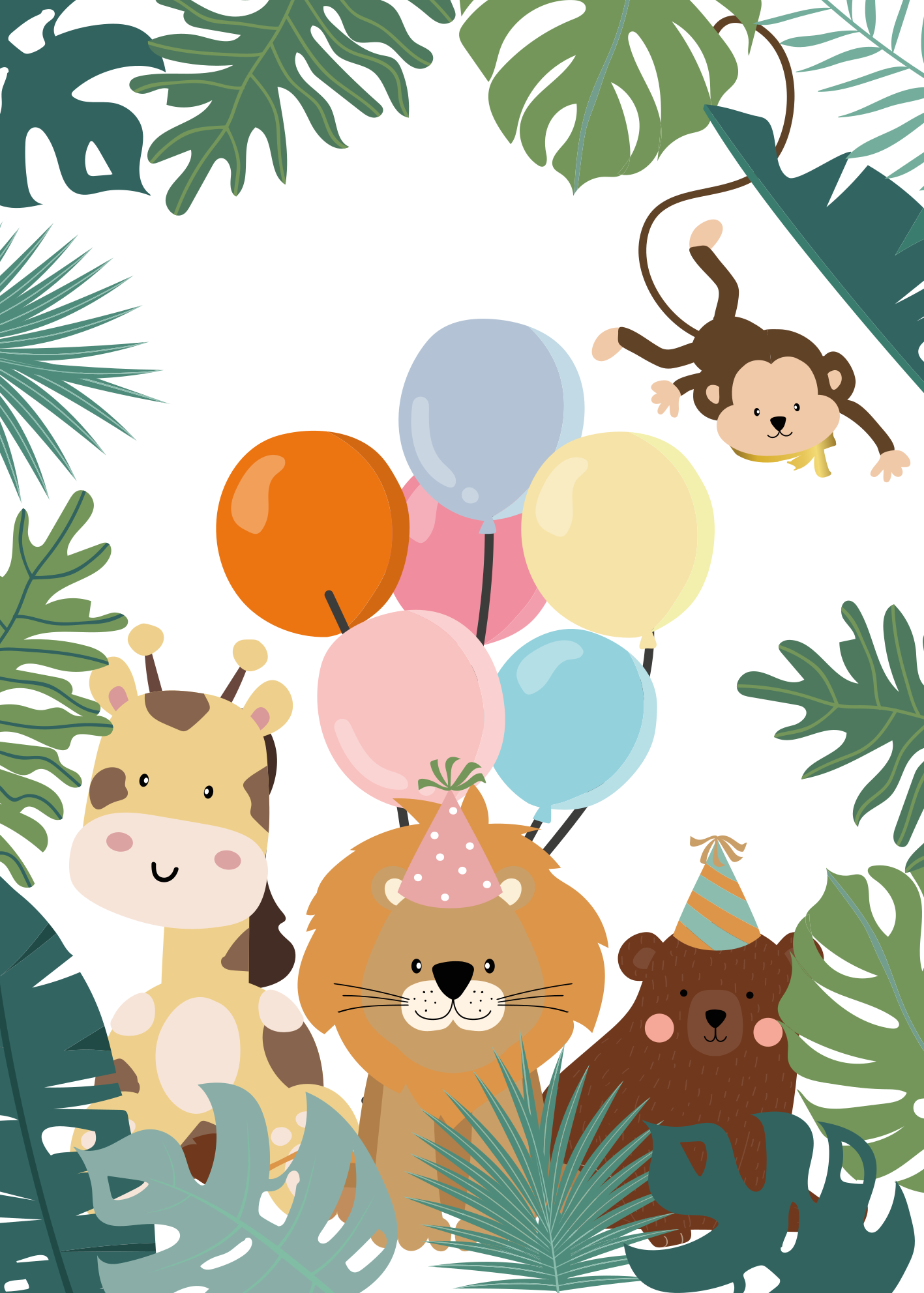 子供 ビニールマット サファリアニマルセレブレーション - TENSTICKERS