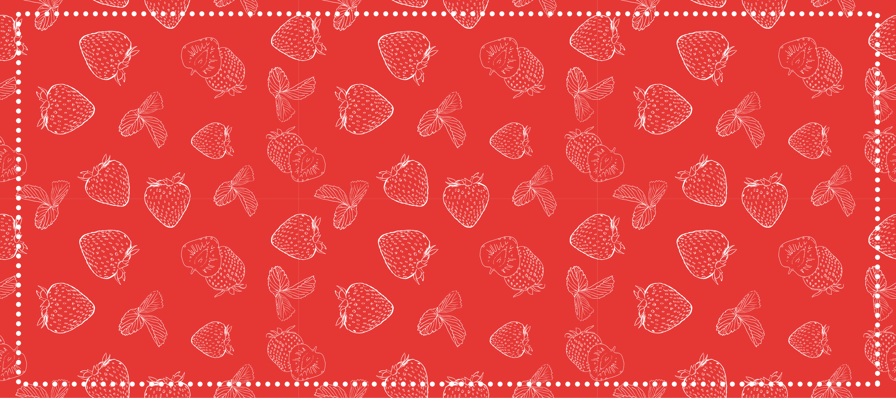 キッチン マット ビニール 明るいイチゴ柄 - TENSTICKERS