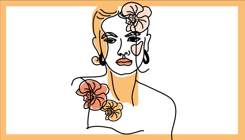 現代のビニールマットスタイリッシュな花のポートレート - TENSTICKERS