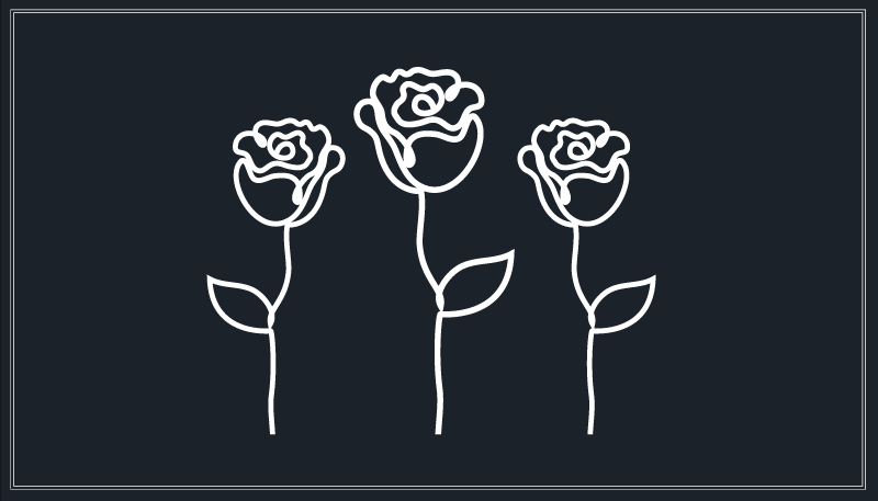 花と植物の壁画植物スケッチ表現 - TENSTICKERS