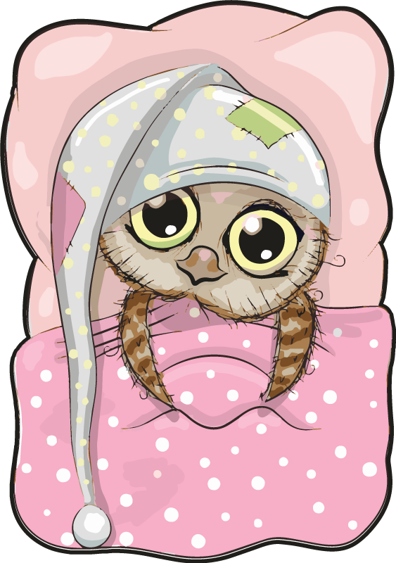 子供 ビニールマット かわいい眠るフクロウ - TENSTICKERS