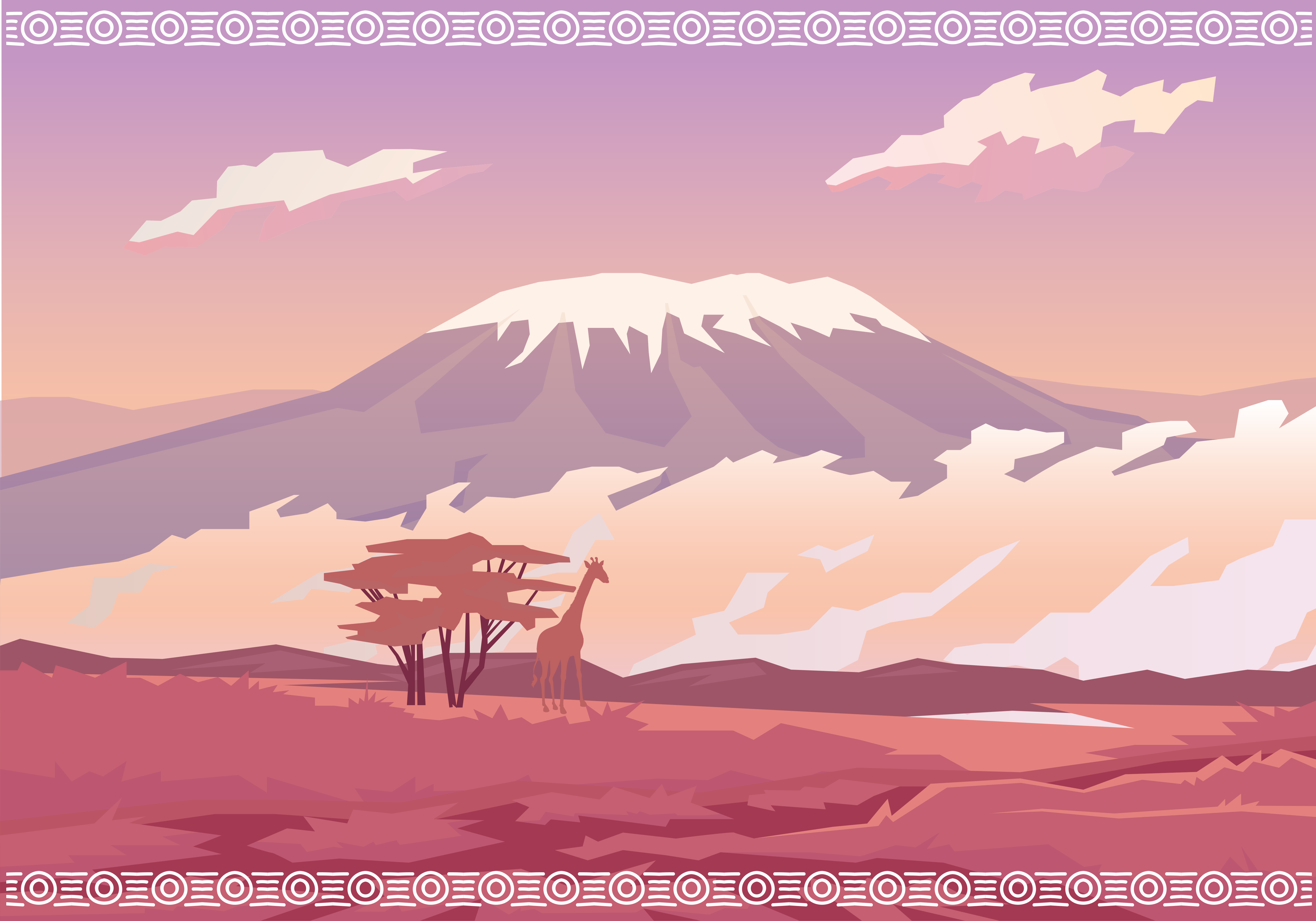 フォトミュラルネイチャー山の夕焼け風景 - TENSTICKERS