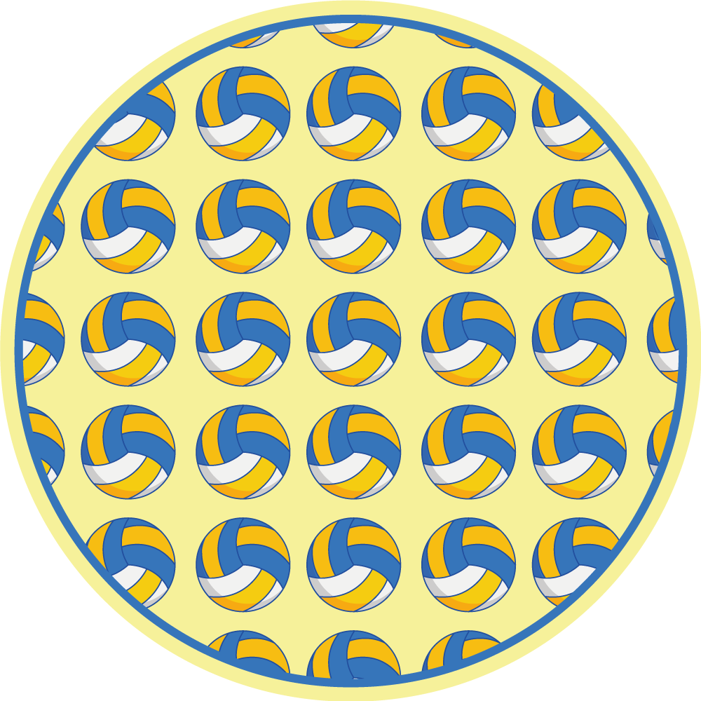 バレーボール柄の円形絨毯 - TENSTICKERS
