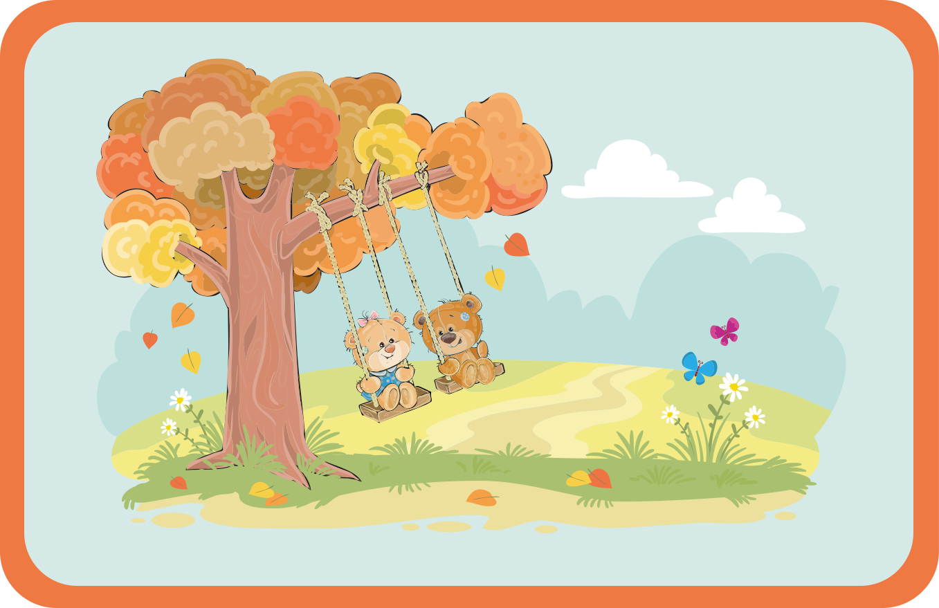 子供 ビニールマット ブランコに乗る子熊 - TENSTICKERS