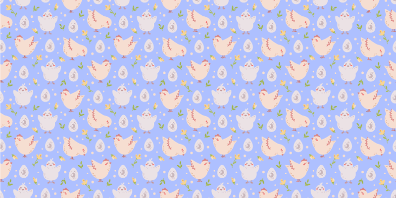 壁画 モアチルドレン 楽しい鶏のモチーフ - TENSTICKERS