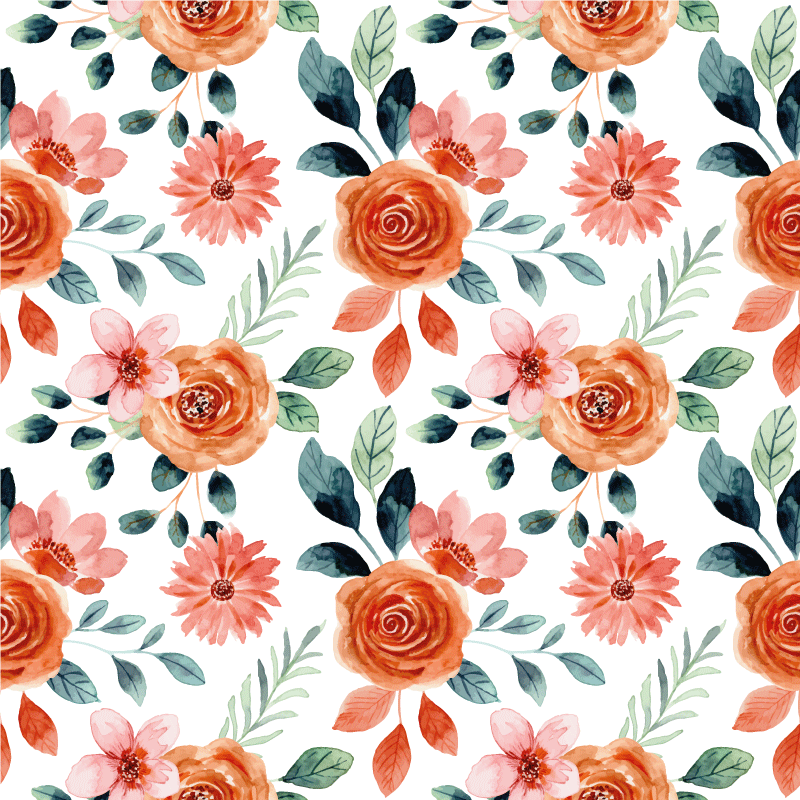 花と植物の壁画 咲き誇る喜び - TENSTICKERS