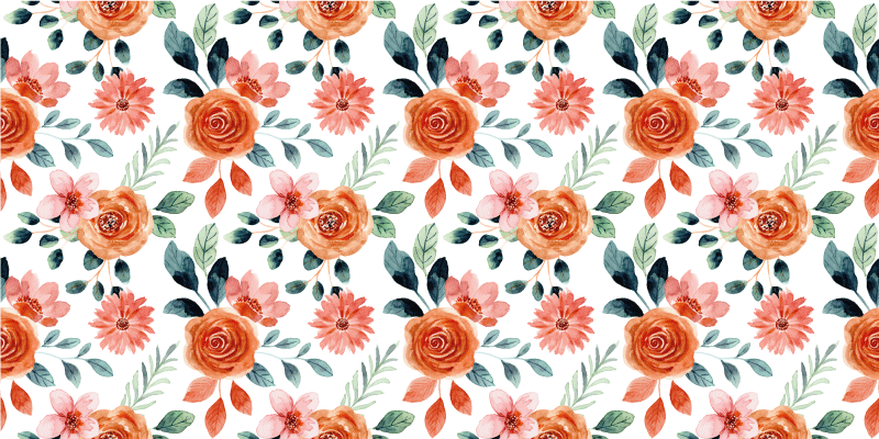 花と植物の壁画 楽しい植物モチーフ - TENSTICKERS