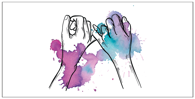 十代の若者たち ビニルマット カラフルな手のジェスチャー - TENSTICKERS