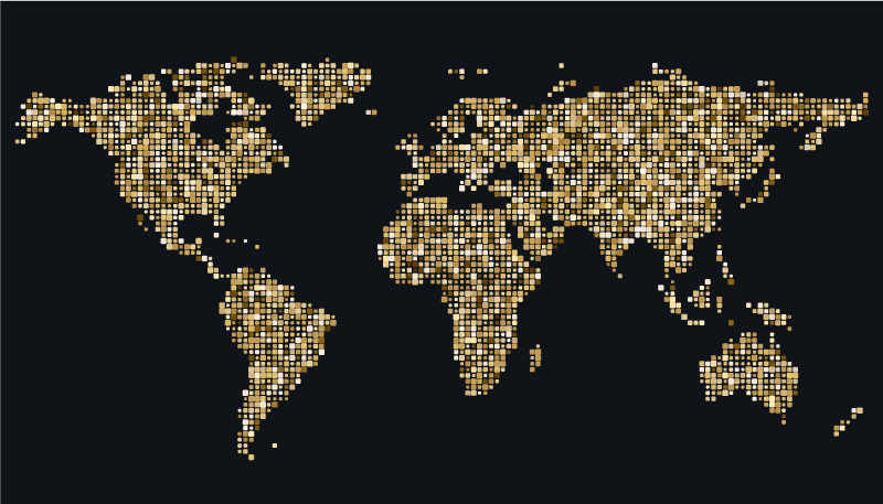 世界地図 ビニールマット ゴールデンワールドマップ - TENSTICKERS