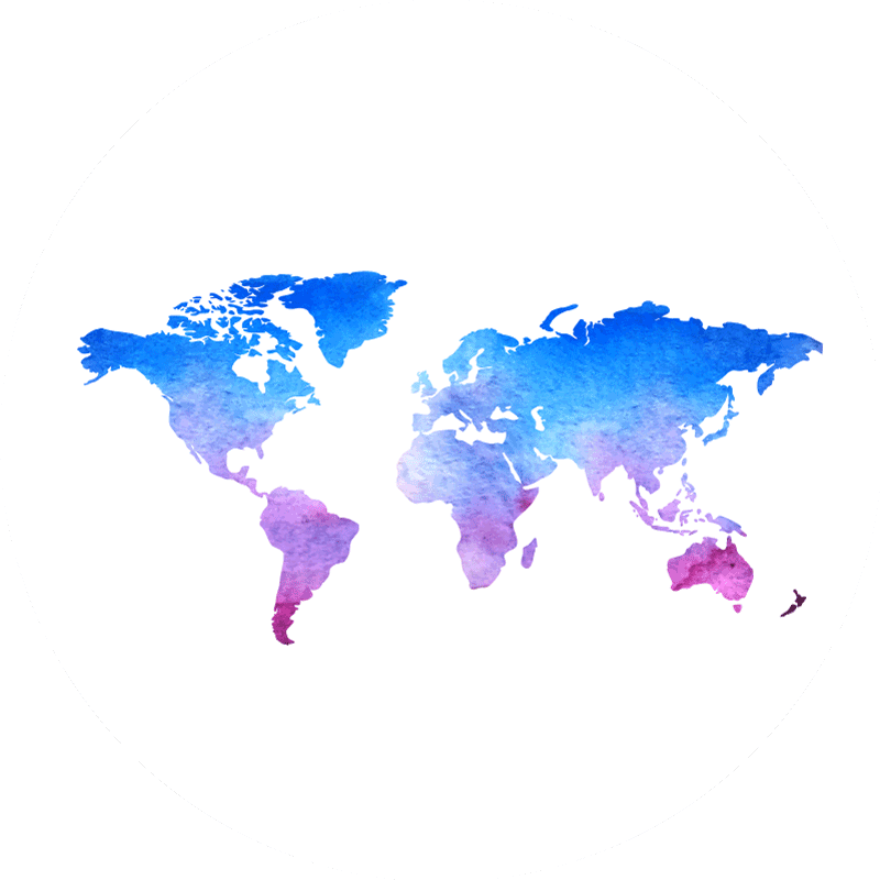 世界地図 ビニールマット 円形水彩テクスチャ - TENSTICKERS